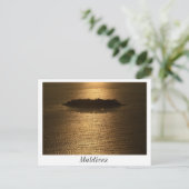 モルディブの夕日 ポストカード (スタンド正面)