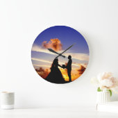 モルディブの夕日 ラージ壁時計 (ホーム)