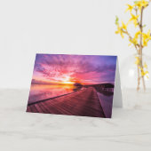 モルディブの島|水別荘リゾートの日没 カード (黄色い花)
