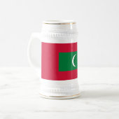 モルディブの旗 ビールジョッキ (正面左)