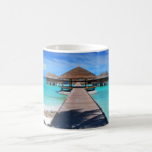 モルディブの熱帯アイランドリゾート コーヒーマグカップ (中央)