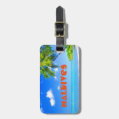 モルディブの熱帯島 ラゲッジタグ (正面縦)