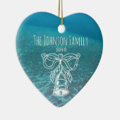 モルディブの熱帯青い海のカスタムな家族写真 セラミックオーナメント (右)