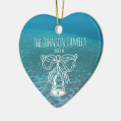 モルディブの熱帯青い海のカスタムな家族写真 セラミックオーナメント (左)