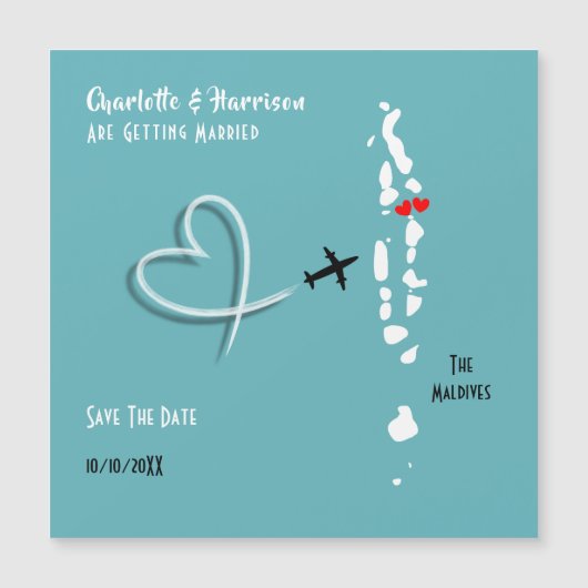 モルディブの結婚目的地は日付を保存する (正面)