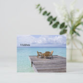 モルディブの美しいビーチ ポストカード (スタンド正面)
