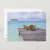 モルディブの美しいビーチ ポストカード (正面/裏面)