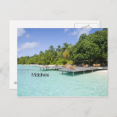 モルディブの美しいビーチ ポストカード (正面/裏面)