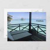 モルディブの美しいビーチ ポストカード (正面/裏面)