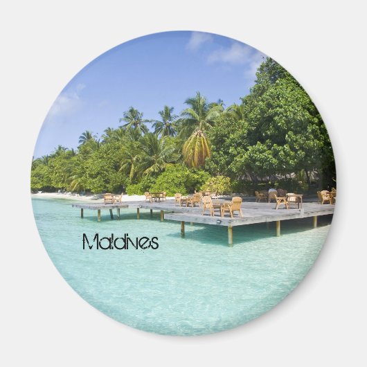 モルディブの美しいビーチ マグネット (正面)