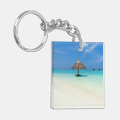 モルディブの美しい熱帯ビーチ キーホルダー (正面左)