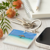 モルディブの美しい熱帯ビーチ キーホルダー (正面右)