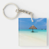 モルディブの美しい熱帯ビーチ キーホルダー (正面)