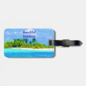 モルディブの美しい熱帯島 ラゲッジタグ (裏面横)