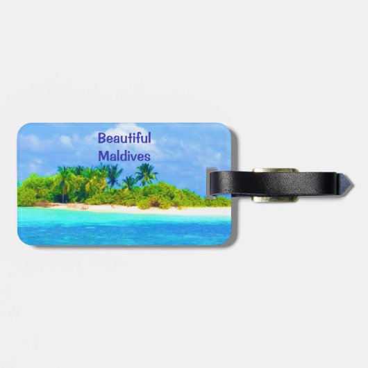 モルディブの美しい熱帯島 ラゲッジタグ (裏面横)
