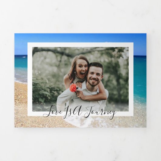 モルディブの行き先結婚式 三つ折り招待状 (カバー)