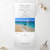 モルディブの行き先結婚式 三つ折り招待状 (内部)