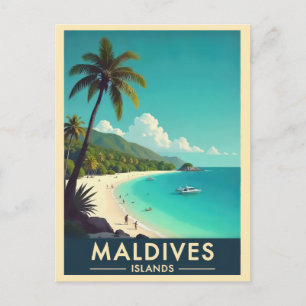 モルディブアイランズヴィンテージビーチ海旅行 ポストカード