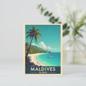 モルディブアイランズヴィンテージビーチ海旅行 ポストカード (スタンド正面)