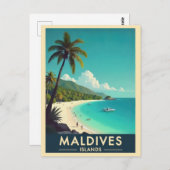 モルディブアイランズヴィンテージビーチ海旅行 ポストカード (正面/裏面)