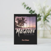 モルディブインディアン海ヴィンテージサンセット土産 シーズンポストカード (スタンド正面)