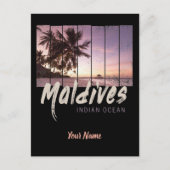 モルディブインディアン海ヴィンテージサンセット土産 シーズンポストカード (正面)