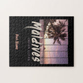 モルディブインディアン海ヴィンテージサンセット土産 ジグソーパズル (横)