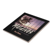 モルディブインディアン海ヴィンテージサンセット土産 タイル (側面)