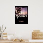 モルディブインディアン海ヴィンテージサンセット土産 ポスター (キッチン)