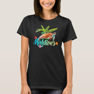 モルディブシータートルハイビスカスアイランドギフトビーチSou Tシャツ