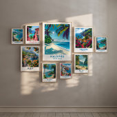 モルディブトラベルプリントポスターインディアン海ウォールアート ポスター