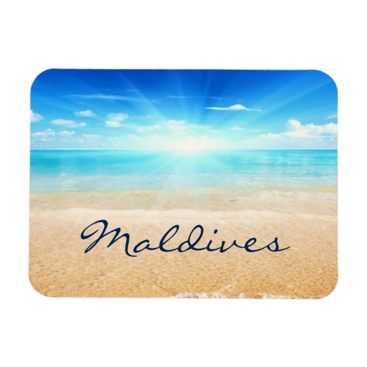 モルディブビーチサンライズ マグネット (横)