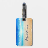モルディブビーチサンライズ ラゲッジタグ (裏面縦)