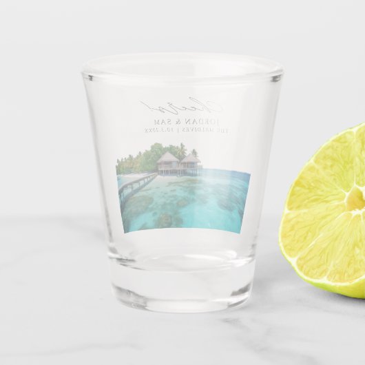 モルディブフォト結婚式の引き出物応援ショットグラス ショットグラス (裏面)