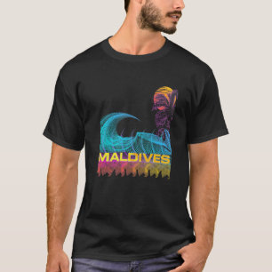 モルディブレトロ80sスタイルヴィンテージVaporwave Surf Tシャツ