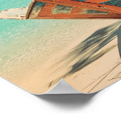 モルディブヴィンテージ熱帯ビーチ-海旅行 ポスター (角)