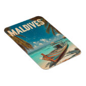 モルディブヴィンテージ熱帯ビーチ-海旅行 マグネット (右側)