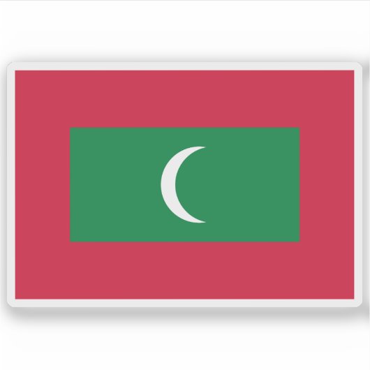 モルディブ共和国国旗 シール (正面)