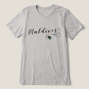 モルディブ国旗のハート、モルディブ トライブレンドＴシャツ