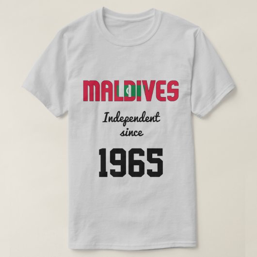 モルディブ国旗の独立性お祝い Tシャツ (デザイン正面)