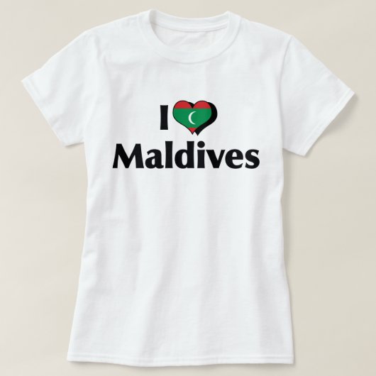 モルディブ国旗を愛してます Tシャツ (デザイン正面)