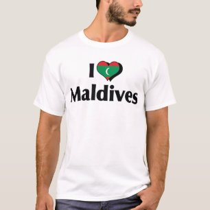 モルディブ国旗を愛する Tシャツ