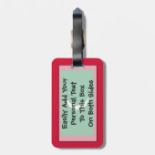 モルディブ国旗簡単ID個人用 ラゲッジタグ (裏面縦)