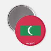 モルディブ国旗魅力的国 マグネット (正面/裏面)
