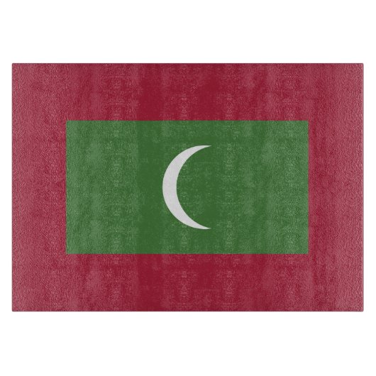 モルディブ国旗 カッティングボード (正面)