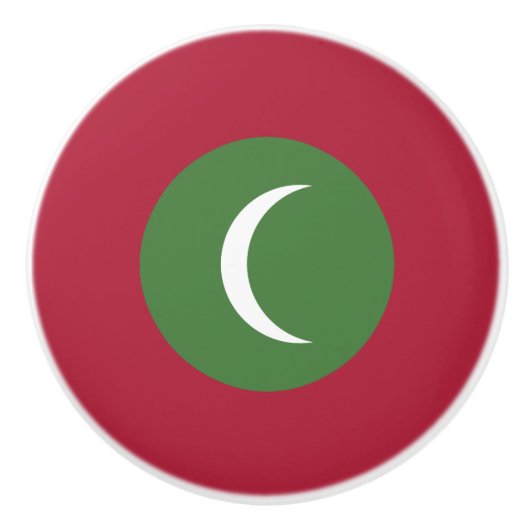 モルディブ国旗 セラミックノブ (正面)