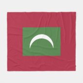 モルディブ国旗 フリースブランケット (正面(横))