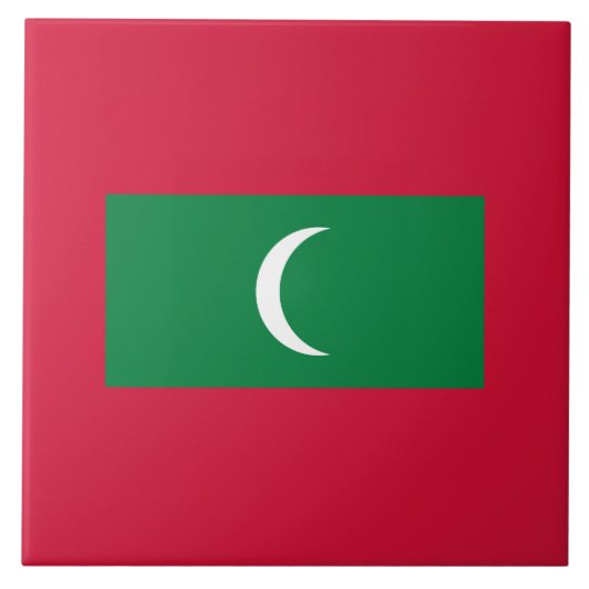 モルディブ国旗（モルディブ共和国） タイル (正面)