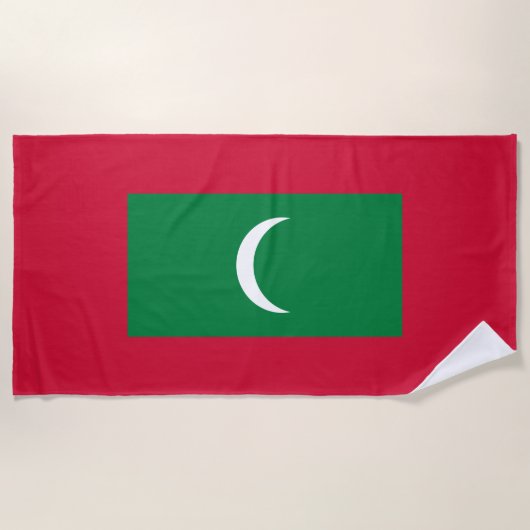 モルディブ国旗（モルディブ共和国） ビーチタオル (正面)