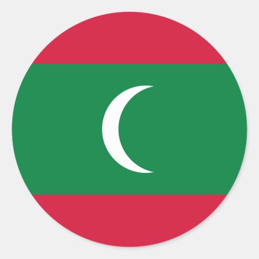 モルディブ国旗 ラウンドシール (正面)